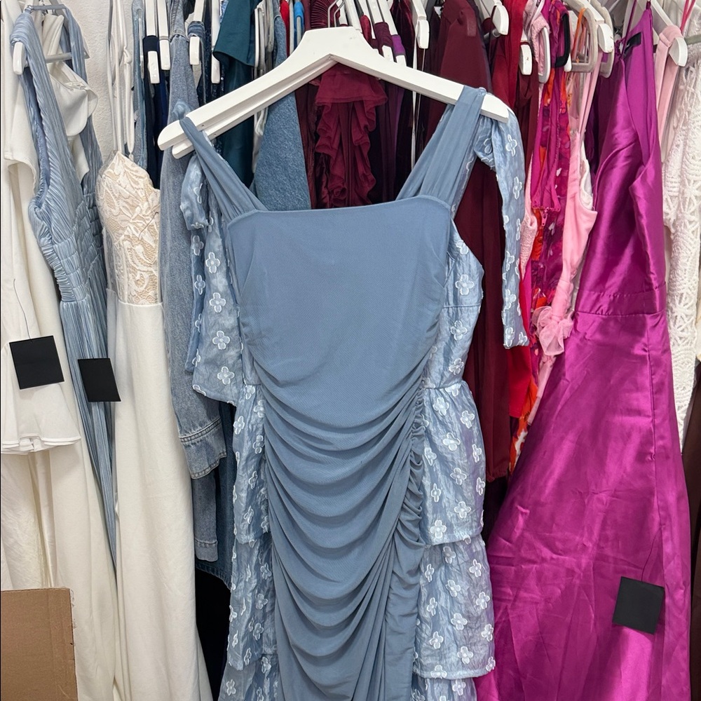 Lulu's Sky Blue Square Neck Maxi Dress - image 3